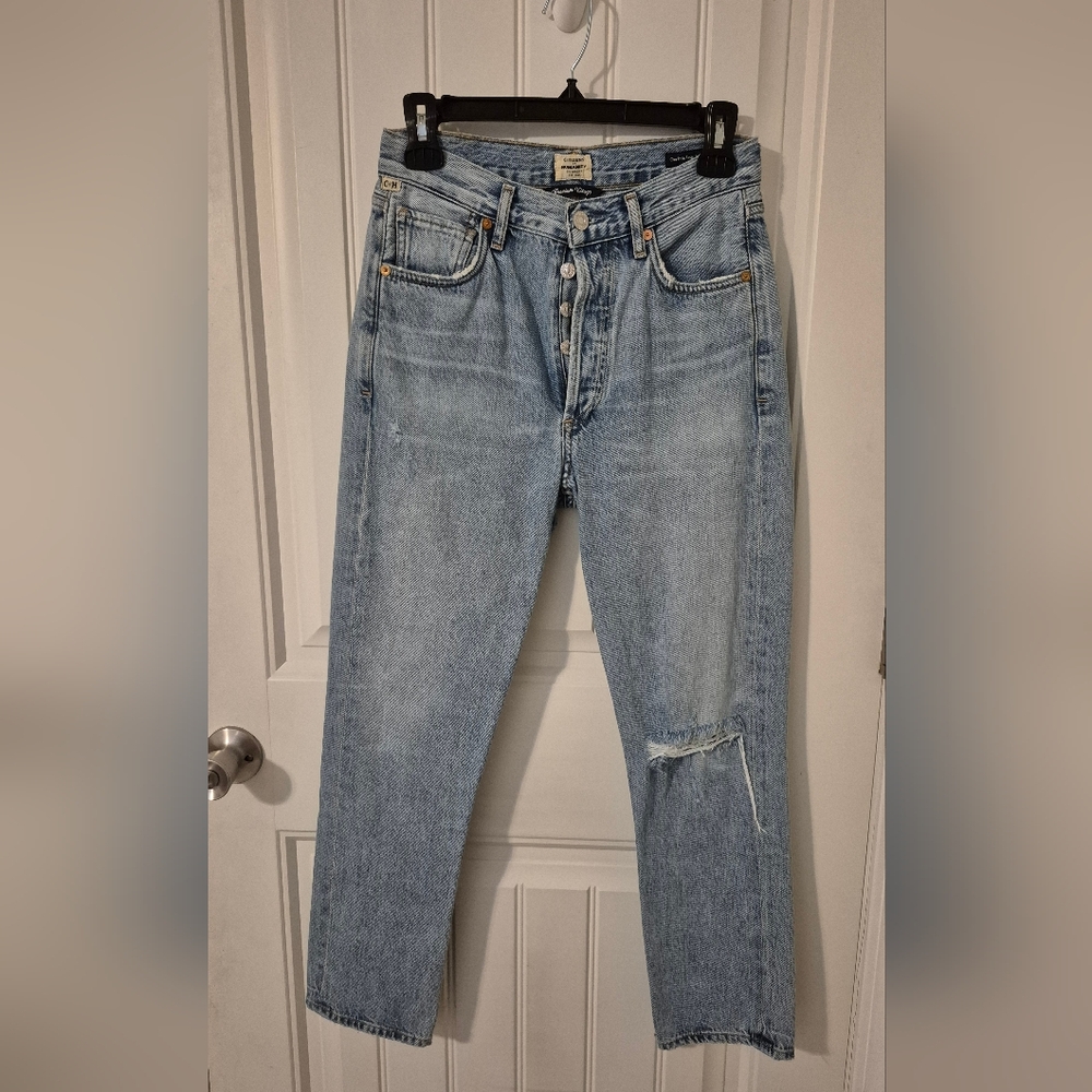 Citizens Of Humanity Charlotte Crop High Rise Straight Jeans Sz 24